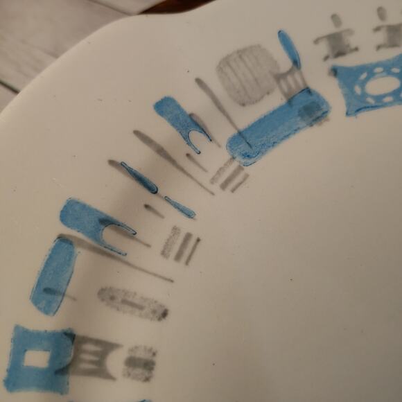 Royal China Blue Heaven Pattern Round 11 5/8"‎ Handled Cake Plate Platter - Picture 2 of 6